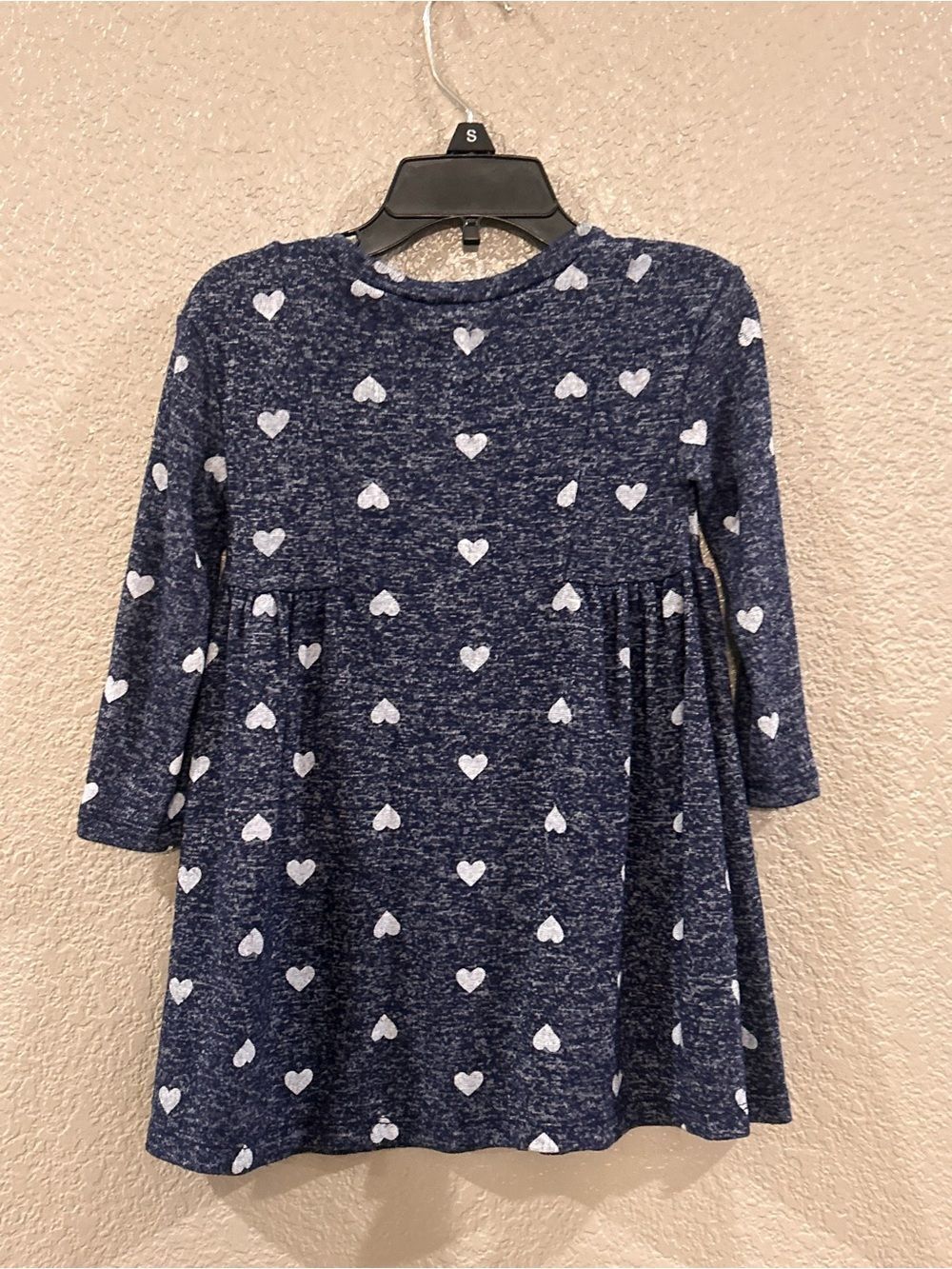 Girls' Navy Heart Print Long-Sleeve Dress baby gap size 2 - Picture 5 of 5